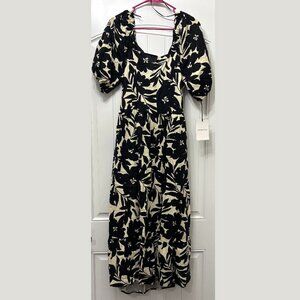 NWT Who What Wear Women's Puff Elbow Sleeve Open Back Dress